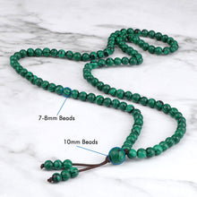 Load image into Gallery viewer, 108 Wooden Beads Bracelet 6mm Natural Tiger Eye Stone Malachite Men Necklace Meditation Prayer Wrap Bangles Fashion Jewelry Gift