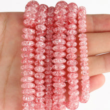 Load image into Gallery viewer, White Snow Cracked Crystal Beads 6/8/10mm Multicolor Round Loose Quartz Crystal Beads for Jewelry Making DIY Bracelet 15inch