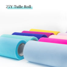 Load image into Gallery viewer, Tulle Roll Spool 25 Yards 15cm White Organza Roll Red Blue Tulle Organza Fabric Tutu Skirt Girl Baby Shower Decor Party Supplies