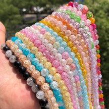 Load image into Gallery viewer, White Snow Cracked Crystal Beads 6/8/10mm Multicolor Round Loose Quartz Crystal Beads for Jewelry Making DIY Bracelet 15inch