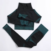 Load image into Gallery viewer, 2/3 Pieces Yoga Set Bar High-Waisted Tight Pants Gym Exercise Clothing Suitable Sportswear For Women Zipper Jacket Leggings Suit