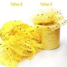 Load image into Gallery viewer, 25Yards 6cm Star Tulle Confetti Glitter Mesh Baking Cake Topper Tutu Pom Bow Soft Sequine Organza DIY Wedding Birthday Decoration