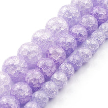 Load image into Gallery viewer, White Snow Cracked Crystal Beads 6/8/10mm Multicolor Round Loose Quartz Crystal Beads for Jewelry Making DIY Bracelet 15inch