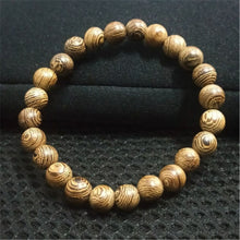 Load image into Gallery viewer, Prayer Beads Bracelet 108 Tibetan Buddhist Rosary Charm Mala Meditation Flower of Life Lucky Wenge Wooden Bracelet For Women Men