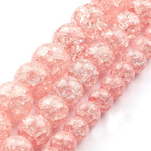 Load image into Gallery viewer, White Snow Cracked Crystal Beads 6/8/10mm Multicolor Round Loose Quartz Crystal Beads for Jewelry Making DIY Bracelet 15inch