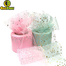 Load image into Gallery viewer, 25Yards 6cm Star Tulle Confetti Glitter Mesh Baking Cake Topper Tutu Pom Bow Soft Sequine Organza DIY Wedding Birthday Decoration