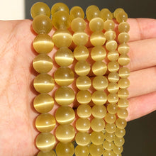 Load image into Gallery viewer, 6-8-10-12 mm Natural Stone Pink White Moonstone Cat Eye Beads For Jewelry Making Smooth Loose Spacer Beads Opal Diy Charm Bracelets Necklace