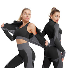 Load image into Gallery viewer, 2/3 Pieces Yoga Set Bar High-Waisted Tight Pants Gym Exercise Clothing Suitable Sportswear For Women Zipper Jacket Leggings Suit