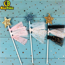 Load image into Gallery viewer, 25Yards 6cm Star Tulle Confetti Glitter Mesh Baking Cake Topper Tutu Pom Bow Soft Sequine Organza DIY Wedding Birthday Decoration