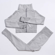 Load image into Gallery viewer, 2/3 Pieces Yoga Set Bar High-Waisted Tight Pants Gym Exercise Clothing Suitable Sportswear For Women Zipper Jacket Leggings Suit