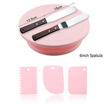 Load image into Gallery viewer, 6Pcs/Set Plastic Cake Turntable Rotating Cake Plastic Dough Pastry Decorating Cream Stand Rotary Table DIY Pan Baking Tool
