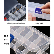 Load image into Gallery viewer, Plastic Jewelry Box 10/15/24 Compartment Slot Organizer Storage Beads Container Adjustable Jewelry Storage Box Rectangle Case
