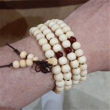 Load image into Gallery viewer, Prayer Beads Bracelet 108 Tibetan Buddhist Rosary Charm Mala Meditation Flower of Life Lucky Wenge Wooden Bracelet For Women Men
