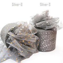 Load image into Gallery viewer, 25Yards 6cm Star Tulle Confetti Glitter Mesh Baking Cake Topper Tutu Pom Bow Soft Sequine Organza DIY Wedding Birthday Decoration