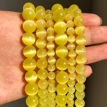 Load image into Gallery viewer, 6-8-10-12 mm Natural Stone Pink White Moonstone Cat Eye Beads For Jewelry Making Smooth Loose Spacer Beads Opal Diy Charm Bracelets Necklace