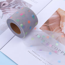 Load image into Gallery viewer, 8cm 25Yards Glitter Tulle Ribbon Roll Sparkly Dot Sequin Mesh Fabric for DIY Hairband Bow Clip Wedding Birthday Party Decoration