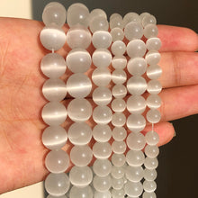 Load image into Gallery viewer, 6-8-10-12 mm Natural Stone Pink White Moonstone Cat Eye Beads For Jewelry Making Smooth Loose Spacer Beads Opal Diy Charm Bracelets Necklace
