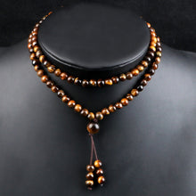Load image into Gallery viewer, 108 Wooden Beads Bracelet 6mm Natural Tiger Eye Stone Malachite Men Necklace Meditation Prayer Wrap Bangles Fashion Jewelry Gift