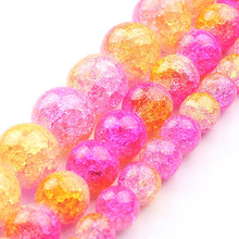 Load image into Gallery viewer, White Snow Cracked Crystal Beads 6/8/10mm Multicolor Round Loose Quartz Crystal Beads for Jewelry Making DIY Bracelet 15inch