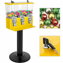 Load image into Gallery viewer, VEVOR Triple Candy Gumball Vending Machine Dispenser W/ Keys Outdoor Amusement Park