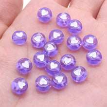Load image into Gallery viewer, CHONGAI 100Pcs Fashion Jewelry Love Heart Acrylic Flat Round Beads for DIY Craft Jewelry Making