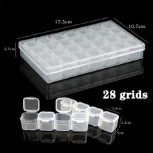 Load image into Gallery viewer, Plastic Jewelry Box 10/15/24 Compartment Slot Organizer Storage Beads Container Adjustable Jewelry Storage Box Rectangle Case