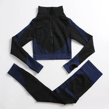 Load image into Gallery viewer, 2/3 Pieces Yoga Set Bar High-Waisted Tight Pants Gym Exercise Clothing Suitable Sportswear For Women Zipper Jacket Leggings Suit