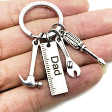 Load image into Gallery viewer, Fashion Dad Letters Keychains Creative Hammer Screwdriver Wrench Keyring Handbag Decor Tassel Hanging Pendant Father Day Gifts