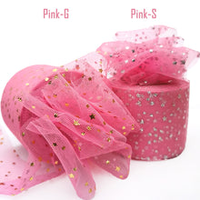 Load image into Gallery viewer, 25Yards 6cm Star Tulle Confetti Glitter Mesh Baking Cake Topper Tutu Pom Bow Soft Sequine Organza DIY Wedding Birthday Decoration