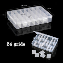 Load image into Gallery viewer, Plastic Jewelry Box 10/15/24 Compartment Slot Organizer Storage Beads Container Adjustable Jewelry Storage Box Rectangle Case