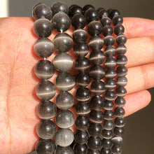Load image into Gallery viewer, 6-8-10-12 mm Natural Stone Pink White Moonstone Cat Eye Beads For Jewelry Making Smooth Loose Spacer Beads Opal Diy Charm Bracelets Necklace