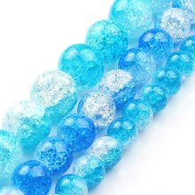 Load image into Gallery viewer, White Snow Cracked Crystal Beads 6/8/10mm Multicolor Round Loose Quartz Crystal Beads for Jewelry Making DIY Bracelet 15inch