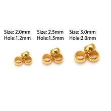 Load image into Gallery viewer, 200pcs/Lot Copper Ball Crimp End Beads Positioning Beads Stopper Spacer Beads For Jewelry Making Findings DIY Bracelet Supplies