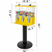 Load image into Gallery viewer, VEVOR Triple Candy Gumball Vending Machine Dispenser W/ Keys Outdoor Amusement Park