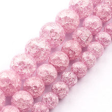 Load image into Gallery viewer, White Snow Cracked Crystal Beads 6/8/10mm Multicolor Round Loose Quartz Crystal Beads for Jewelry Making DIY Bracelet 15inch