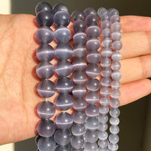 Load image into Gallery viewer, 6-8-10-12 mm Natural Stone Pink White Moonstone Cat Eye Beads For Jewelry Making Smooth Loose Spacer Beads Opal Diy Charm Bracelets Necklace