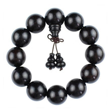 Load image into Gallery viewer, Yoga Buddhist Mala Natural EBONY Wooden Beads Buddha Bracelet Meditation Prayer Bracelet For Women Black Sandal Wood Jewelry