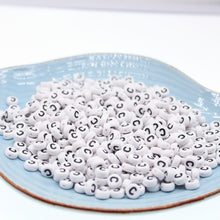 Load image into Gallery viewer, CHONGAI 100/500Pcs/500Gram Oblate Acrylic Letter Beads Single Alphabet White Round Bracelet Jewelry Beads&Jewelry Making 4*7MM