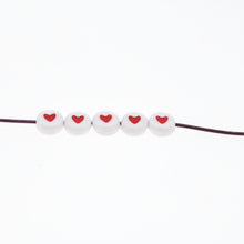 Load image into Gallery viewer, CHONGAI 100Pcs Fashion Jewelry Love Heart Acrylic Flat Round Beads for DIY Craft Jewelry Making