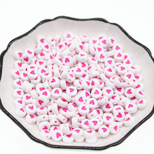 Load image into Gallery viewer, CHONGAI 100Pcs Fashion Jewelry Love Heart Acrylic Flat Round Beads for DIY Craft Jewelry Making