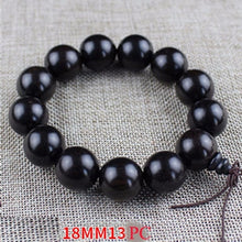 Load image into Gallery viewer, Yoga Buddhist Mala Natural EBONY Wooden Beads Buddha Bracelet Meditation Prayer Bracelet For Women Black Sandal Wood Jewelry