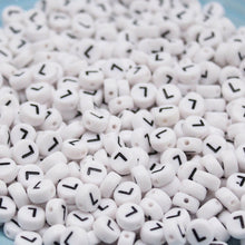 Load image into Gallery viewer, CHONGAI 100/500Pcs/500Gram Oblate Acrylic Letter Beads Single Alphabet White Round Bracelet Jewelry Beads&Jewelry Making 4*7MM
