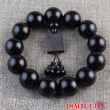 Load image into Gallery viewer, Yoga Buddhist Mala Natural EBONY Wooden Beads Buddha Bracelet Meditation Prayer Bracelet For Women Black Sandal Wood Jewelry