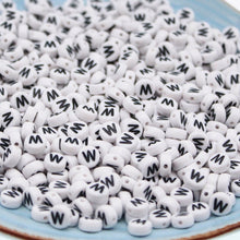Load image into Gallery viewer, CHONGAI 100/500Pcs/500Gram Oblate Acrylic Letter Beads Single Alphabet White Round Bracelet Jewelry Beads&Jewelry Making 4*7MM