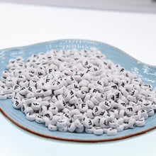 Load image into Gallery viewer, CHONGAI 100/500Pcs/500Gram Oblate Acrylic Letter Beads Single Alphabet White Round Bracelet Jewelry Beads&Jewelry Making 4*7MM