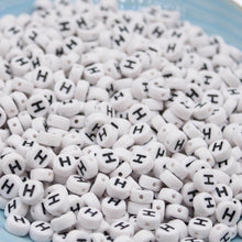 Load image into Gallery viewer, CHONGAI 100/500Pcs/500Gram Oblate Acrylic Letter Beads Single Alphabet White Round Bracelet Jewelry Beads&Jewelry Making 4*7MM
