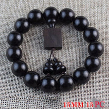 Load image into Gallery viewer, Yoga Buddhist Mala Natural EBONY Wooden Beads Buddha Bracelet Meditation Prayer Bracelet For Women Black Sandal Wood Jewelry