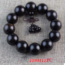 Load image into Gallery viewer, Yoga Buddhist Mala Natural EBONY Wooden Beads Buddha Bracelet Meditation Prayer Bracelet For Women Black Sandal Wood Jewelry