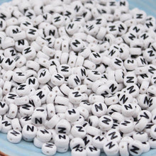 Load image into Gallery viewer, CHONGAI 100/500Pcs/500Gram Oblate Acrylic Letter Beads Single Alphabet White Round Bracelet Jewelry Beads&Jewelry Making 4*7MM