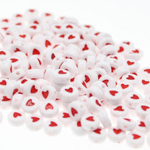 Load image into Gallery viewer, CHONGAI 100Pcs Fashion Jewelry Love Heart Acrylic Flat Round Beads for DIY Craft Jewelry Making